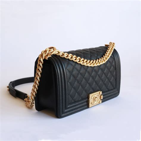 chanel boy bag in caviar leather